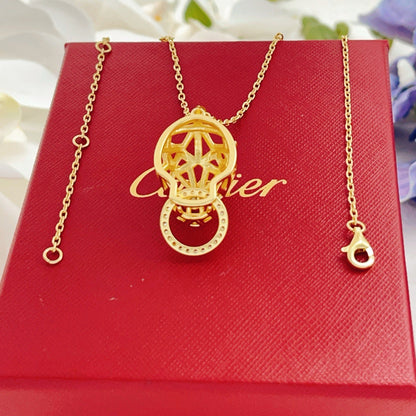 ¡®SpriteJewelry¡¯Openwork Panther‑Head Doorknocker Necklace