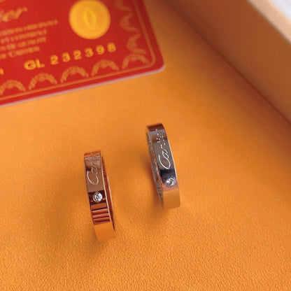 ¡®SpriteJewelry¡¯Signature Single‑Diamond Couple Band Rings