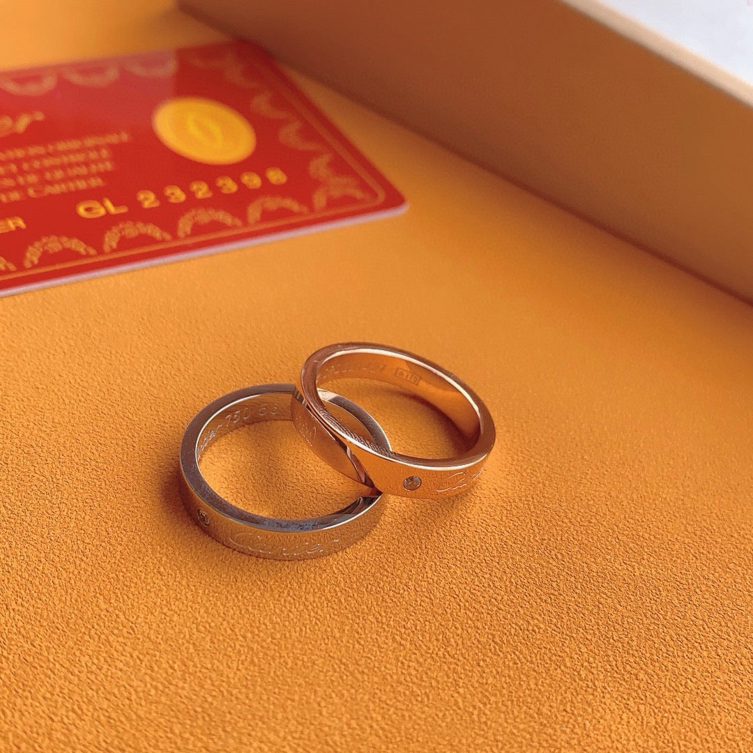 ¡®SpriteJewelry¡¯Signature Single‑Diamond Couple Band Rings