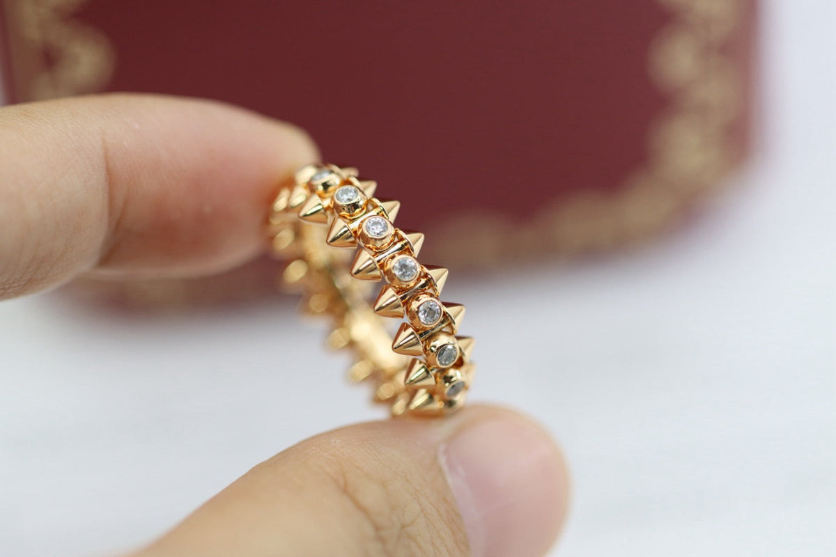 ¡®SpriteJewelry¡¯Double‑Row Spike Full‑Diamond Band Ring