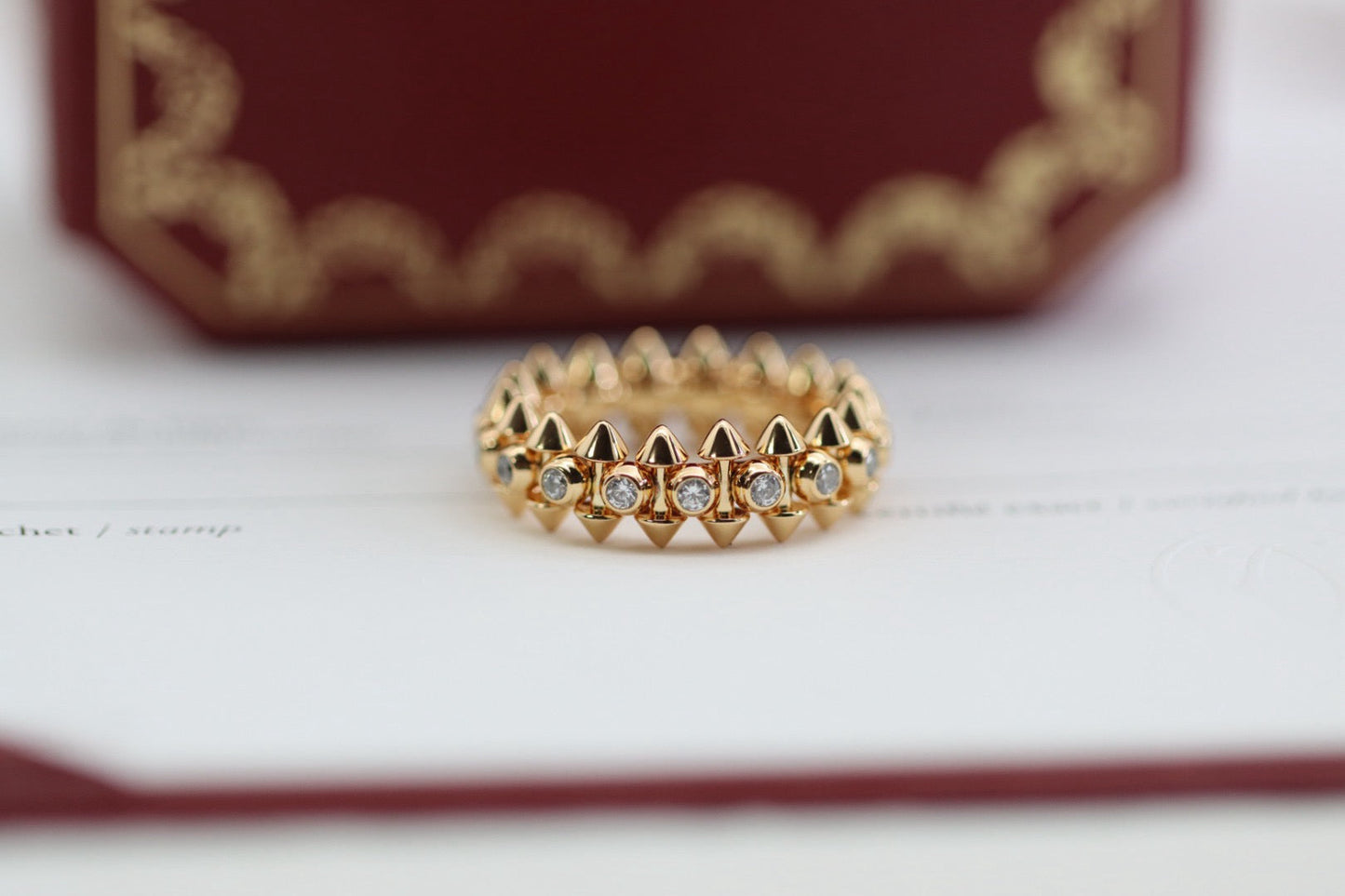 ¡®SpriteJewelry¡¯Double‑Row Spike Full‑Diamond Band Ring