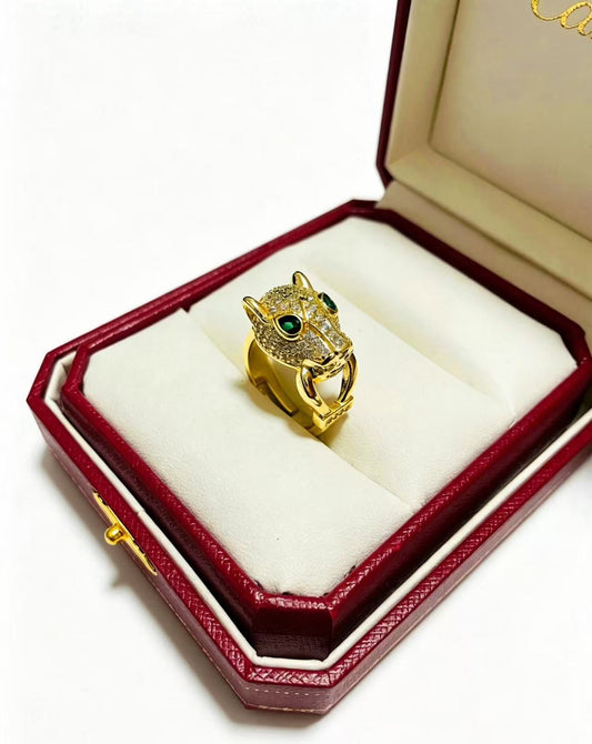 ¡®SpriteJewelry¡¯  Single Panther‑Head Full‑Pavé Diamond Ring