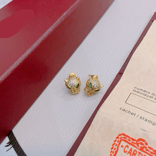 ¡®SpriteJewelry¡¯Full‑Pavé Diamond Panther‑Head Stud Earrings（副本）