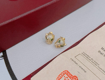 ¡®SpriteJewelry¡¯Full‑Pavé Diamond Panther‑Head Stud Earrings（副本）