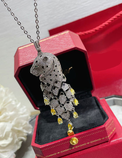 ¡®Sprite Jewelry¡ High Jewelry Pave Panther Tassel Necklace