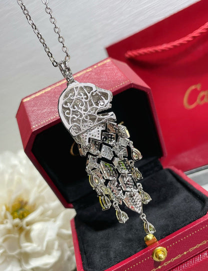 ¡®Sprite Jewelry¡ High Jewelry Pave Panther Tassel Necklace