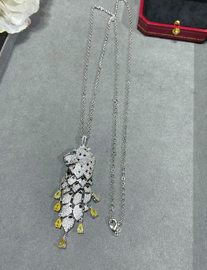 ¡®Sprite Jewelry¡ High Jewelry Pave Panther Tassel Necklace
