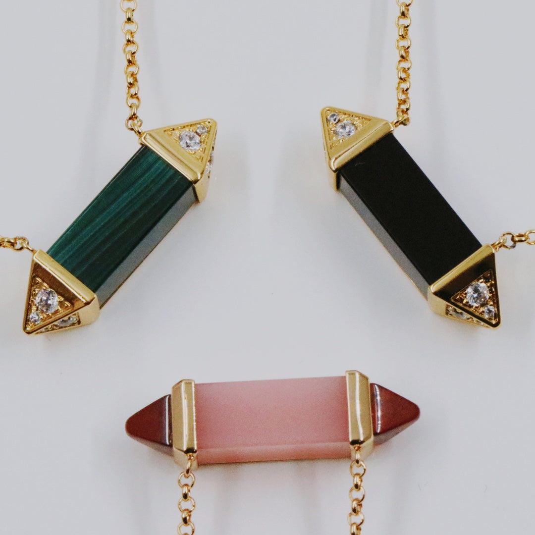 ¡®Sprite Jewelry¡¯Color Stone Bar Pendant Necklace