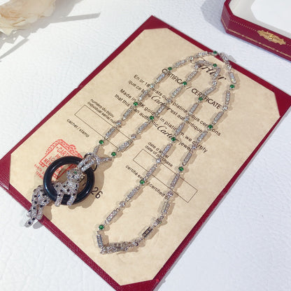 ¡®Sprite Jewelry¡¯Pave Panther Circle Pendant Necklace