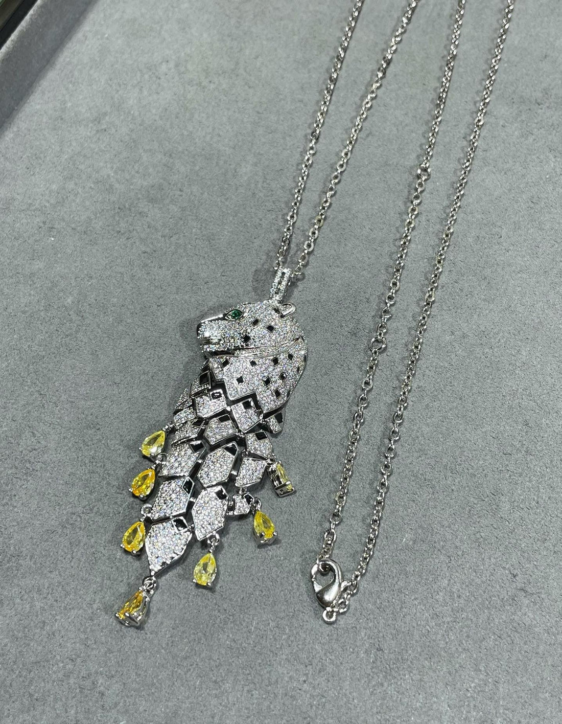 ¡®Sprite Jewelry¡ High Jewelry Pave Panther Tassel Necklace