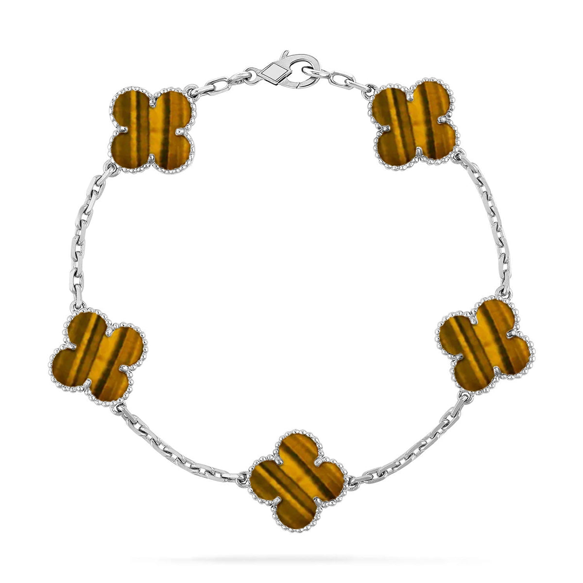 [Sprite Jewelry]New  CLOVER 5 MOTIFS TIGER EYE BRACELET COLLECTION