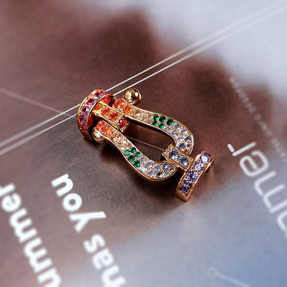 ¡®Sprite Jewelry¡¯FORC LARGE HORSESHOE  COLORED DIAMOND BRACELET SILVER