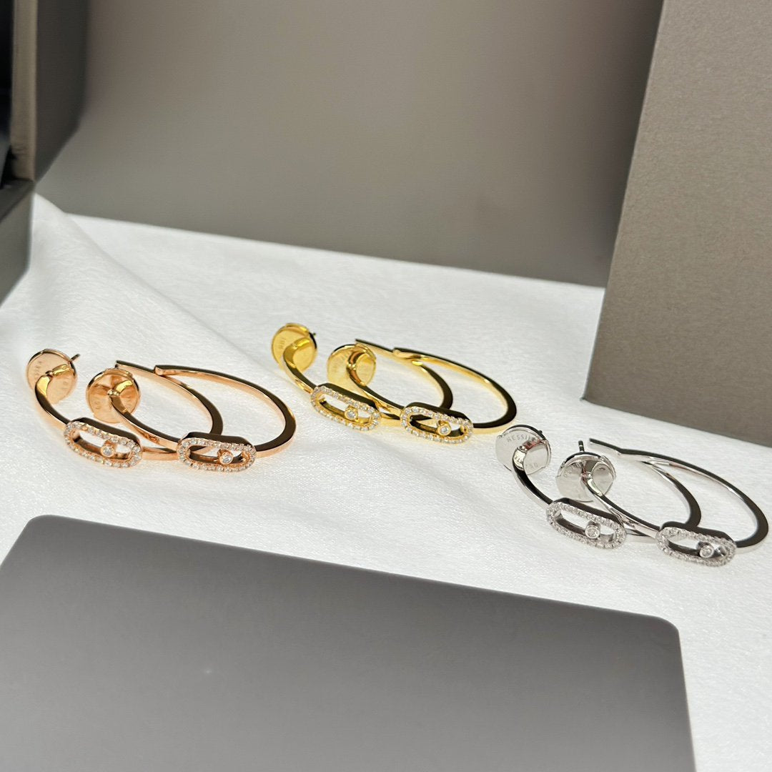 [Sprite Jewelry]CREOLES MOVE UNO PM DIAMOND EARRINGS