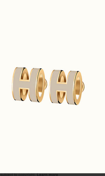 ¡®Sprite Jewelry¡¯MINI POP H GOLD EARRINGS GREY