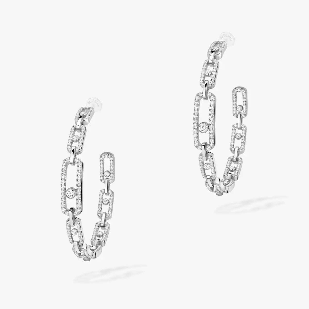 [Sprite Jewelry]Move Link Diamond Hoop Earrings