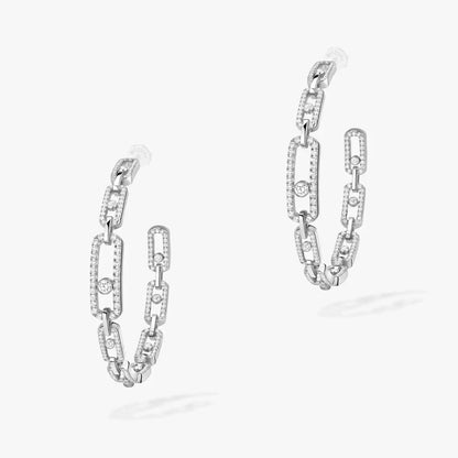 [Sprite Jewelry]Move Link Diamond Hoop Earrings
