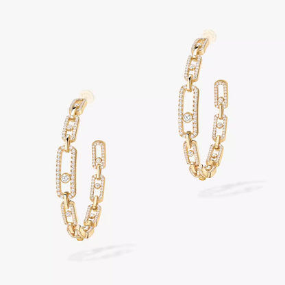 [Sprite Jewelry]Move Link Diamond Hoop Earrings