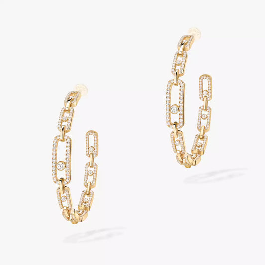 [Sprite Jewelry]Move Link Diamond Hoop Earrings
