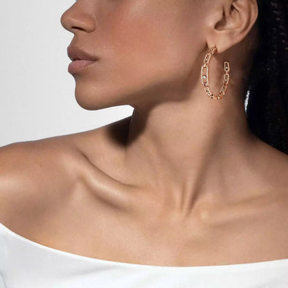 [Sprite Jewelry]Move Link Diamond Hoop Earrings