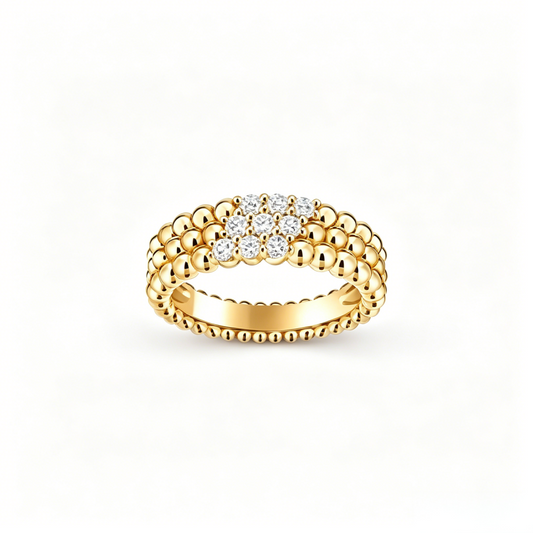 [Sprite Jewelry] THREE-ROW DIAMOND RING