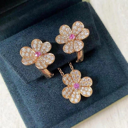 ¡®Sprite Jewelry¡¯FRIVOLE PINK GOLD FLOWER DIAMOND EARRINGS