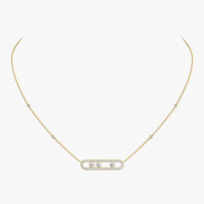 [Sprite Jewelry] Move Pave_ Rose Gold Diamond Necklace