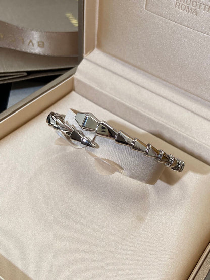 [Sprite Jewelry]Viper Silver No‑Diamond Snake Bracelet