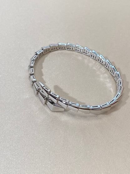 [Sprite Jewelry]Viper Silver No‑Diamond Snake Bracelet