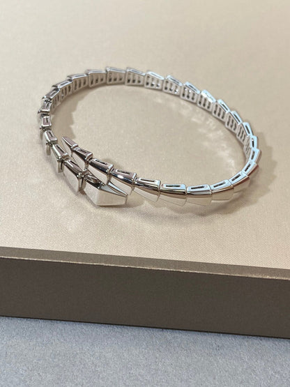 [Sprite Jewelry]Viper Silver No‑Diamond Snake Bracelet